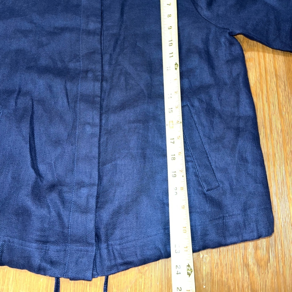 Chico's Navy 100% Linen Lightweight Utility Zip-Up Jacket - Size 1 - Picture 6 of 10